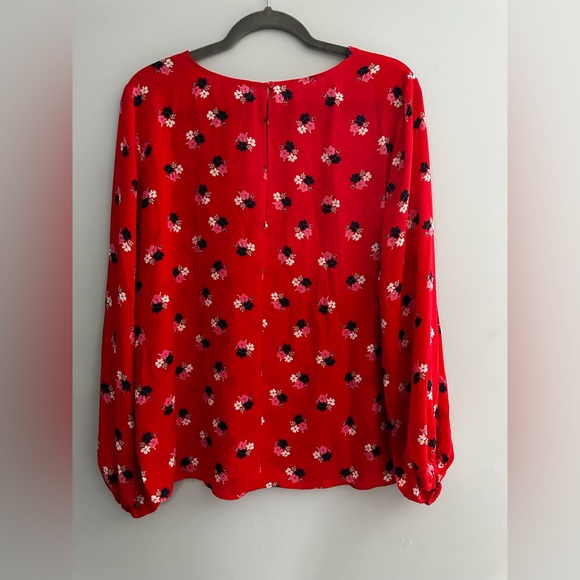 Loft Outlet red blouse with floral pattern, size medium - Picture 2 of 4